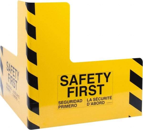 Vestil - 24" Long, Steel Corner Protector - Yellow, 12" High x 24" Wide Side - Industrial Tool & Supply
