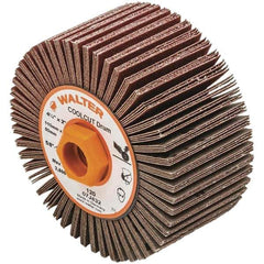 WALTER Surface Technologies - 4-1/4" Diam 120 Grit Aluminum Oxide Unmounted Flap Wheel - 5/8-11 Threaded Hole, 2" Wide, Coated, Grade Fine, 3,800 Max RPM - Industrial Tool & Supply