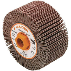 WALTER Surface Technologies - 4-1/4" Diam 80 Grit Aluminum Oxide Unmounted Flap Wheel - 5/8-11 Threaded Hole, 2" Wide, Coated, Grade Medium, 3,800 Max RPM - Industrial Tool & Supply