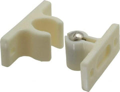 Sugatsune - 2-17/64" Long x 1" Wide x 1-1/4" High, Plastic & Steel Adjustable Knuckle Catch - White Finish, 18-44 N/Lb Pull Force, 29-59 N/Lb Push Force, 2-41/64" Long Strike, 1-1/4" Wide Strike - Industrial Tool & Supply