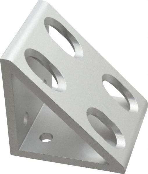 80/20 Inc. - 2.81" Wide, 3" High, Open Shelving 8 Hole Inside Corner Gusset - Aluminum, 3" Deep, Use with Series 15 & Bolt Kit 3320 - Industrial Tool & Supply