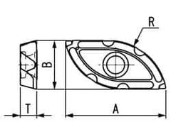Dijet - SWB2100 Grade JC5040 Carbide Milling Insert - TiAlN Finish, 0.15" Thick, 0.728" Inscribed Circle, 1/2" Corner Radius - Industrial Tool & Supply