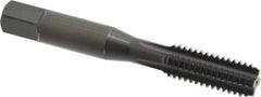 OSG - 3/8-16 UNC 2B 4 Flute Nitride/Oxide Finish High Speed Steel Straight Flute Standard Hand Tap - Bottoming, Right Hand Thread, 2-15/16" OAL, 1-1/4" Thread Length, H5 Limit, Oversize - Exact Industrial Supply