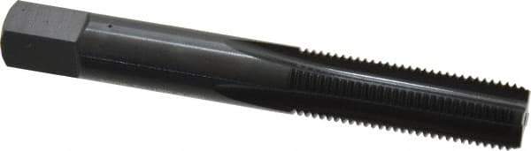 OSG - 3/8-24 UNF 3B 4 Flute Nitride/Oxide Finish High Speed Steel Straight Flute Standard Hand Tap - Bottoming, Right Hand Thread, 2-15/16" OAL, 1-1/4" Thread Length, H3 Limit, Oversize - Exact Industrial Supply