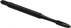 OSG - #4-40 UNC, 2 Flute, Oxide Finish, High Speed Steel Spiral Point Tap - Plug Chamfer, Right Hand Thread, 1-7/8" OAL, 9/16" Thread Length, 0.141" Shank Diam, Series 105 - Exact Industrial Supply