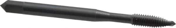 OSG - #10-32 UNF, 2 Flute, Oxide Finish, High Speed Steel Spiral Point Tap - Plug Chamfer, Right Hand Thread, 2-3/8" OAL, 7/8" Thread Length, 0.194" Shank Diam, 3B Class of Fit, Series 105 - Exact Industrial Supply