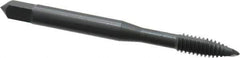 OSG - #12-24 UNC, 2 Flute, Oxide Finish, High Speed Steel Spiral Point Tap - Plug Chamfer, Right Hand Thread, 2-3/8" OAL, 15/16" Thread Length, 0.22" Shank Diam, 2B/3B Class of Fit, Series 105 - Exact Industrial Supply