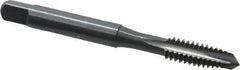 OSG - 1/4-20 UNC, 3 Flute, Oxide Finish, High Speed Steel Spiral Point Tap - Plug Chamfer, Right Hand Thread, 2-1/2" OAL, 1" Thread Length, 0.255" Shank Diam, 3B Class of Fit, Series 105 - Exact Industrial Supply