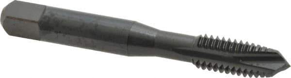 OSG - 3/8-16 UNC, 3 Flute, Oxide Finish, High Speed Steel Spiral Point Tap - Plug Chamfer, Right Hand Thread, 2-15/16" OAL, 1-1/4" Thread Length, 0.381" Shank Diam, 2B Class of Fit, Series 105 - Exact Industrial Supply