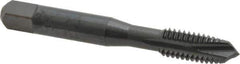 OSG - 3/8-16 UNC, 3 Flute, Oxide Finish, High Speed Steel Spiral Point Tap - Plug Chamfer, Right Hand Thread, 2-15/16" OAL, 1-1/4" Thread Length, 0.381" Shank Diam, 2B Class of Fit, Series 105 - Exact Industrial Supply