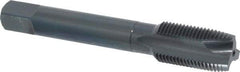 OSG - 5/8-18 UNF, 3 Flute, Oxide Finish, High Speed Steel Spiral Point Tap - Plug Chamfer, Right Hand Thread, 3-13/16" OAL, 1-13/16" Thread Length, 0.48" Shank Diam, 3B Class of Fit, Series 105 - Exact Industrial Supply