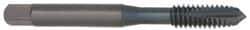 OSG - #10-32 UNF, 2 Flute, Bright Finish, High Speed Steel Spiral Point Tap - Plug Chamfer, Right Hand Thread, 2-3/8" OAL, 7/8" Thread Length, 0.194" Shank Diam, 2B Class of Fit - Exact Industrial Supply