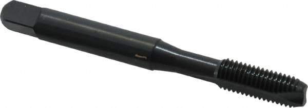 OSG - 1/4-28 UNF, 2 Flute, Oxide Finish, High Speed Steel Spiral Point Tap - Bottoming Chamfer, Right Hand Thread, 2-1/2" OAL, 1" Thread Length, 0.255" Shank Diam, 3B Class of Fit, Series 105B - Exact Industrial Supply