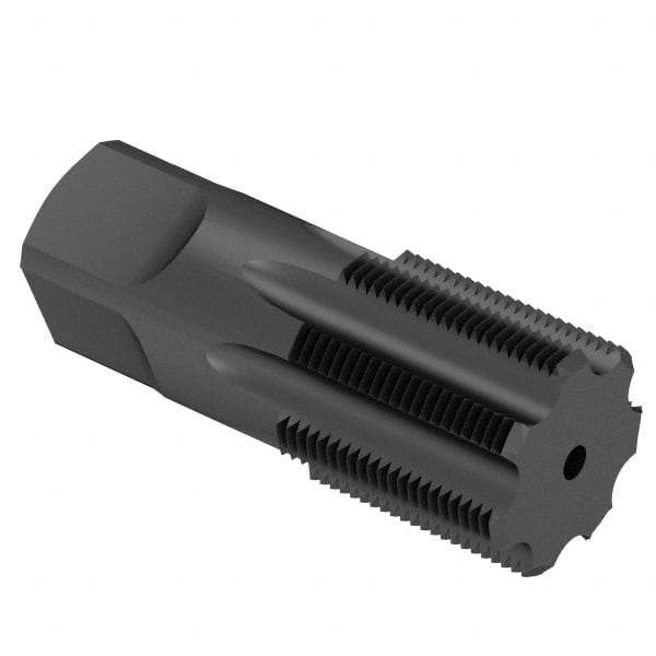 OSG - 2 - 11-1/2 NPT Thread, 7 Flute Standard Pipe Tap - 4-1/2" OAL, 1-3/4" Thread Length, 1-7/8" Shank Diam, Oxide Finish, High Speed Steel - Exact Industrial Supply