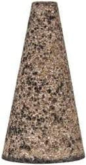 Grier Abrasives - Type 17, 1-1/2" Max Diam, 3" Head Thickness, 16 Grit Square Tip Cone - Aluminum Oxide, Very Coarse Grade, 3/8-24 Shank Thread - Industrial Tool & Supply