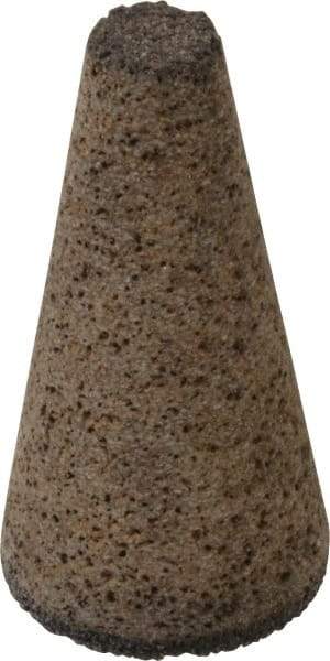 Grier Abrasives - Type 17, 2" Max Diam, 4" Head Thickness, 16 Grit Square Tip Cone - Aluminum Oxide, Very Coarse Grade, 5/8-11 Shank Thread - Industrial Tool & Supply