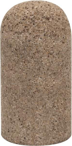 Grier Abrasives - Type 18R, 2" Max Diam, 4" Head Thickness, 16 Grit Round Tip Plug - Aluminum Oxide, Very Coarse Grade, 5/8-11 Shank Thread - Industrial Tool & Supply