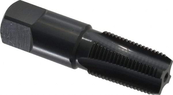 OSG - 3/8-18 NPTF Thread, 4 Flute Standard Pipe Tap - 2-9/16" OAL, 1-1/16" Thread Length, 0.7" Shank Diam, Oxide Finish, High Speed Steel - Exact Industrial Supply
