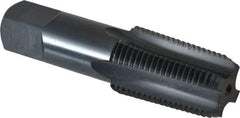 OSG - 1/2-14 NPTF Thread, 4 Flute Standard Pipe Tap - 3-1/8" OAL, 1-3/8" Thread Length, 11/16" Shank Diam, Oxide Finish, High Speed Steel - Exact Industrial Supply