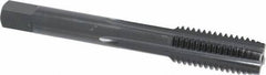 OSG - M12x1.75 Metric Coarse 6H 4 Flute Nitride/Oxide Finish High Speed Steel Straight Flute Standard Hand Tap - Plug, Right Hand Thread, 3-3/8" OAL, 1-21/32" Thread Length, D6 Limit, Oversize - Exact Industrial Supply