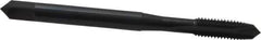 OSG - M5x0.80 Metric Coarse, 2 Flute, Oxide Finish, High Speed Steel Spiral Point Tap - Plug Chamfer, Right Hand Thread, 2-3/8" OAL, 7/8" Thread Length, 0.194" Shank Diam, 6H Class of Fit, Series 142 - Exact Industrial Supply