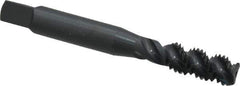 OSG - M8x1.25 Metric Coarse 3 Flute 6H Bottoming Spiral Flute Tap - High Speed Steel, Oxide Finish, 2-23/32" OAL, Right Hand Flute, Right Hand Thread, D5, Series 142 - Exact Industrial Supply