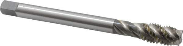 OSG - 5/8-11 UNC 4 Flute H3 Bright Finish High Speed Steel Spiral Flute Extension Tap - Plug Chamfer, 6" OAL, 3B Class of Fit - Industrial Tool & Supply