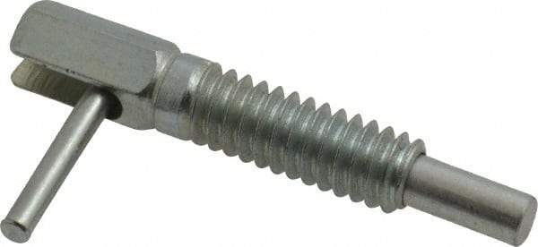 Gibraltar - 1/4-20, 0.8" Thread Length, 0.16" Plunger Diam, 0.5 Lb Init to 2.5 Lb Final End Force, Steel Locking L Handle Plunger - 1-1/4" Body Length, 0.8" Length Under Head, 0.38" Plunger Projection - Industrial Tool & Supply