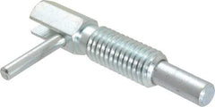 Gibraltar - 1/2-13, 1.1" Thread Length, 0.31" Plunger Diam, 1 Lb Init to 5 Lb Final End Force, Steel Locking L Handle Plunger - 2.11" Body Length, 1-1/4" Length Under Head, 3/4" Plunger Projection - Industrial Tool & Supply