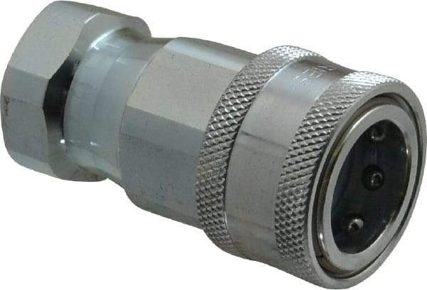 Parker - 1/2 NPTF Steel Hydraulic Hose Female Pipe Thread Coupler - 4,000 psi - Industrial Tool & Supply
