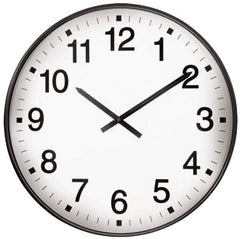 Infinity Insttruments - 17 Inch Diameter, White Face, Dial Wall Clock - Standard Display, Black Case, Runs on AA Battery - Industrial Tool & Supply