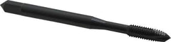 OSG - #10-32 UNF, 3 Flute, Oxide Finish, Vanadium High Speed Steel Spiral Point Tap - Plug Chamfer, Right Hand Thread, 2-3/8" OAL, 7/8" Thread Length, 0.194" Shank Diam, 2B Class of Fit, Series 300 - Exact Industrial Supply