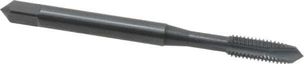 OSG - #10-32 UNF, 3 Flute, Oxide Finish, Vanadium High Speed Steel Spiral Point Tap - Plug Chamfer, Right Hand Thread, 2-3/8" OAL, 7/8" Thread Length, 0.194" Shank Diam, Series 300 - Exact Industrial Supply