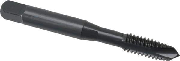 OSG - 5/16-18 UNC, 3 Flute, Oxide Finish, Vanadium High Speed Steel Spiral Point Tap - Plug Chamfer, Right Hand Thread, 2-23/32" OAL, 1-1/8" Thread Length, 0.318" Shank Diam, 2B Class of Fit, Series 300 - Exact Industrial Supply