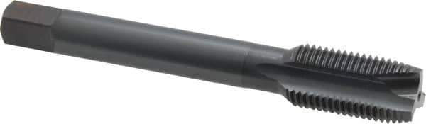 OSG - 1/2-20 UNF, 3 Flute, Oxide Finish, Vanadium High Speed Steel Spiral Point Tap - Plug Chamfer, Right Hand Thread, 3-3/8" OAL, 1-21/32" Thread Length, 0.367" Shank Diam, 3B Class of Fit, Series 300 - Exact Industrial Supply