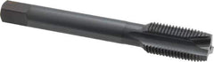 OSG - 1/2-20 UNF, 3 Flute, Oxide Finish, Vanadium High Speed Steel Spiral Point Tap - Plug Chamfer, Right Hand Thread, 3-3/8" OAL, 1-21/32" Thread Length, 0.367" Shank Diam, 3B Class of Fit, Series 300 - Exact Industrial Supply