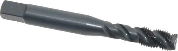 OSG - 1/4-28 UNF, 3 Flute, 45° Helix, Modified Bottoming Chamfer, Oxide Finish, Vanadium High Speed Steel Spiral Flute STI Tap - Right Hand Flute, 2-1/2" OAL, 0.255" Shank Diam, 1" Thread Length, Series 302 - Exact Industrial Supply