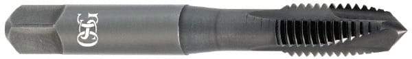 OSG - #6-32 UNC, 3 Flute, Oxide Finish, Powdered Metal Spiral Point Tap - Plug Chamfer, Right Hand Thread, 2" OAL, 11/16" Thread Length, 0.141" Shank Diam, Series 312 - Exact Industrial Supply