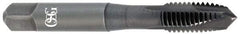 OSG - #6-32 UNC, 3 Flute, Oxide Finish, Powdered Metal Spiral Point Tap - Plug Chamfer, Right Hand Thread, 2" OAL, 11/16" Thread Length, 0.141" Shank Diam, Series 312 - Exact Industrial Supply