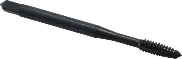 OSG - #6-32 UNC, 3 Flute, Oxide Finish, Powdered Metal Spiral Point Tap - Plug Chamfer, Right Hand Thread, 2" OAL, 11/16" Thread Length, 0.141" Shank Diam, Series 312 - Exact Industrial Supply