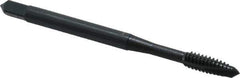 OSG - #6-32 UNC, 3 Flute, Oxide Finish, Powdered Metal Spiral Point Tap - Plug Chamfer, Right Hand Thread, 2" OAL, 11/16" Thread Length, 0.141" Shank Diam, Series 312 - Exact Industrial Supply