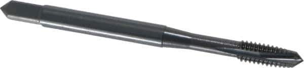 OSG - #8-32 UNC, 3 Flute, Oxide Finish, Powdered Metal Spiral Point Tap - Plug Chamfer, Right Hand Thread, 2-1/8" OAL, 3/4" Thread Length, 0.168" Shank Diam, Series 312 - Exact Industrial Supply