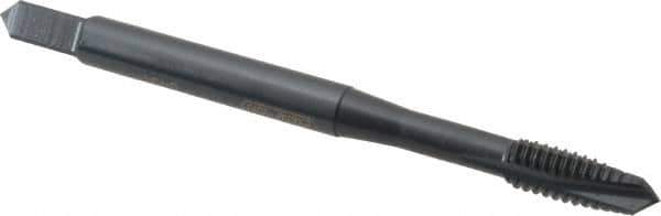 OSG - #8-32 UNC, 3 Flute, Oxide Finish, Powdered Metal Spiral Point Tap - Plug Chamfer, Right Hand Thread, 2-1/8" OAL, 3/4" Thread Length, 0.168" Shank Diam, Series 312 - Exact Industrial Supply