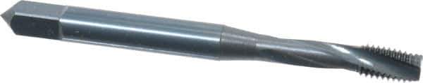 OSG - #8-32 UNC, 3 Flute, 15° Helix, Modified Bottoming Chamfer, Oxide Finish, Powdered Metal Spiral Flute STI Tap - Right Hand Flute, 2-1/8" OAL, 0.168" Shank Diam, 3/4" Thread Length, Series 315 - Exact Industrial Supply