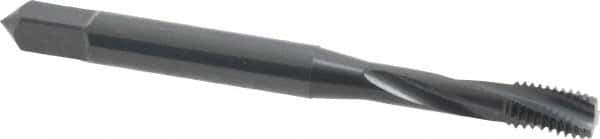 OSG - #8-32 UNC, 3 Flute, 15° Helix, Modified Bottoming Chamfer, Oxide Finish, Powdered Metal Spiral Flute STI Tap - Right Hand Flute, 2-1/8" OAL, 0.168" Shank Diam, 3/4" Thread Length, Series 315 - Exact Industrial Supply
