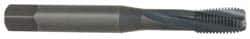 OSG - 1/4-28 UNF, 3 Flute, 15° Helix, Modified Bottoming Chamfer, Oxide Finish, Powdered Metal Spiral Flute STI Tap - Right Hand Flute, 2-1/2" OAL, 0.255" Shank Diam, 1" Thread Length, Series 315 - Exact Industrial Supply