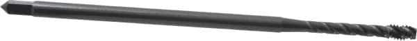 OSG - #8-32 UNC 3 Flute H3 Oxide Finish Vanadium High Speed Steel Spiral Flute Extension Tap - Modified Bottoming Chamfer, 4" OAL, 2B Class of Fit - Industrial Tool & Supply
