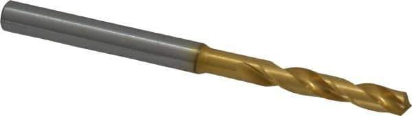 OSG - 5/32" 130° Spiral Flute Cobalt Screw Machine Drill Bit - TiN Finish, Right Hand Cut, 1" Flute Length, 2-7/16" OAL, Standard Point, Straight Shank - Industrial Tool & Supply