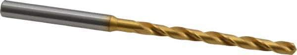 OSG - 9/64" 130° Cobalt Jobber Drill - TiN Finish, Right Hand Cut, Spiral Flute, Straight Shank, 3-3/16" OAL, Standard Point - Industrial Tool & Supply