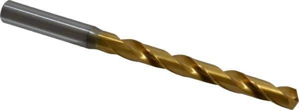 OSG - 21/64" 130° Cobalt Jobber Drill - TiN Finish, Right Hand Cut, Spiral Flute, Straight Shank, 5-1/8" OAL, Standard Point - Industrial Tool & Supply